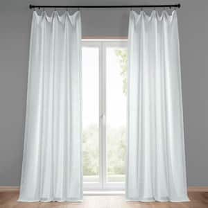 Rice White Solid Rod Pocket Light Filtering Curtain - 50 in. W x 96 in. L