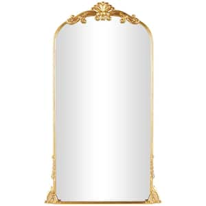 Litton Lane In X In Tall Ornate Arched Acanthus Oval Framed Gold Scroll Wall Mirror