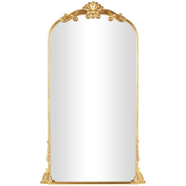 Litton Lane 28 in W x 48 in. H Gold Metal Polished Tall Ornate Arched ...