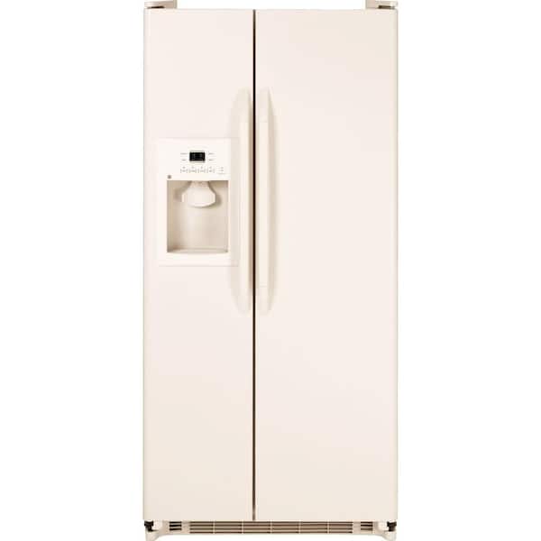 GE 32 in. W 20 cu. ft. Side by Side Refrigerator in Bisque