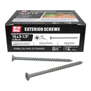 #10 x 3-1/2 in. #2 Phillips Bugle Head Coarse Thread Exterior Screw 1lb. Box