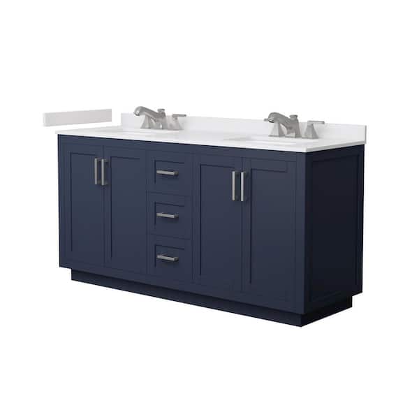Wyndham Collection Miranda 66 in. Double Freestanding Dark Blue Bath ...