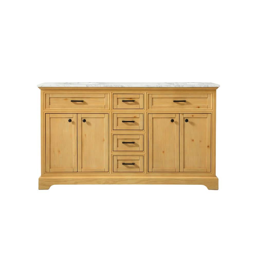 Timeless Home 60 in. W x 21.5 in. D x 35 in. H Double Bathroom Vanity in Na