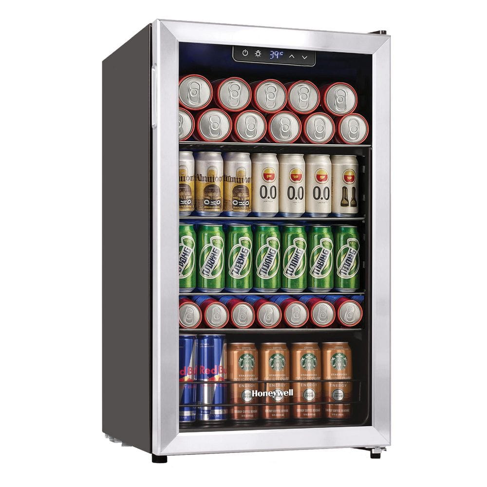 Honeywell 19 in. 116-Can Beverage Refrigerator and Cooler, in Stainless Steel, with Digital Thermostat H115BCS