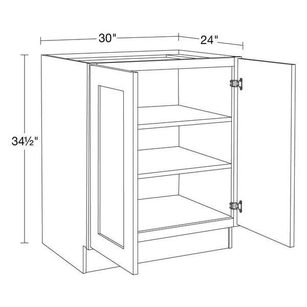 Hargrove Cinnamon Stain Plywood Shaker Assembled Base Kitchen Cabinet Soft  Close 36 in W x 24 in D x 34.5 in H