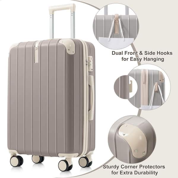 Merax Lightweight Durable 3-Piece Light Gray ABS Plastic Hardshell