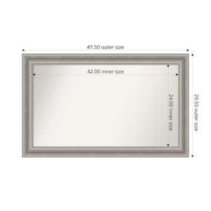 Parlor Silver 47.5 in. x 29.5 in. Custom Non-Beveled Recycled Polystyrene Framed Bathroom Vanity Wall Mirror