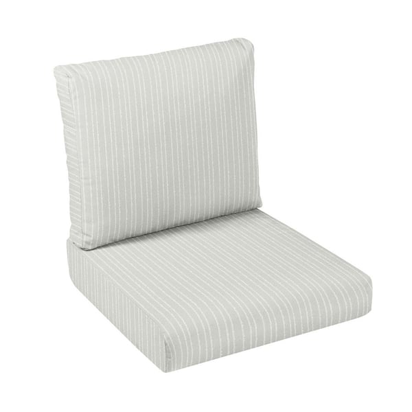 SORRA HOME 27 x 23 x 5 (2-Piece) Deep Seating Outdoor Dining Chair Cushion in Cavo Smoke
