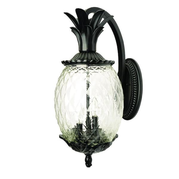 21.75 in. Black Outdoor Hardwired Sconce with No Bulbs Included