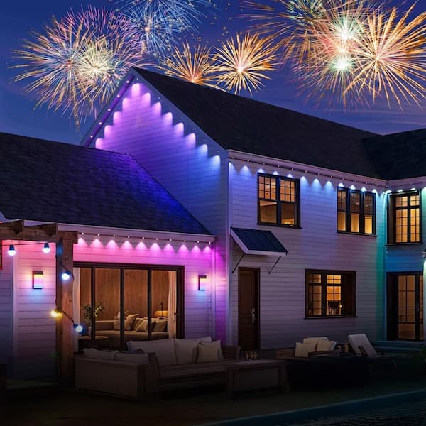 RGBIC 48 Lights 100 ft. Outdoor Plug-In Integrated LED Novelty Permanent String-Light