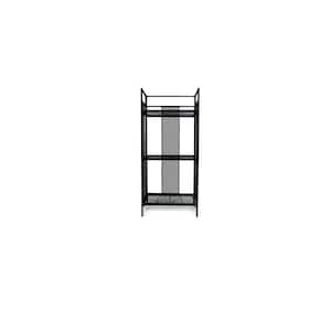 34 in. Black Metal 3-shelf Etagere Bookcase with Open Back