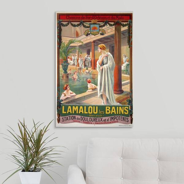 GreatBigCanvas "Lamalou-Les-Bains - Vintage Travel Advertisement" by Vintage Apple Collection Canvas Wall Art