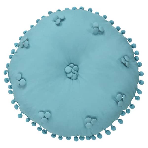 J QUEEN NEW YORK INC Afton Blue Polyester Round 15x15" Decorative Throw Pillow