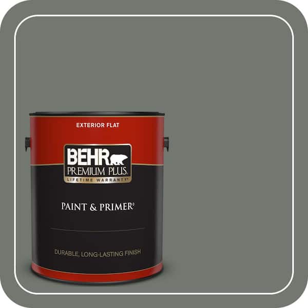 BEHR PREMIUM PLUS 1 gal. #T17-13 In the Woods Flat Exterior Paint & Primer