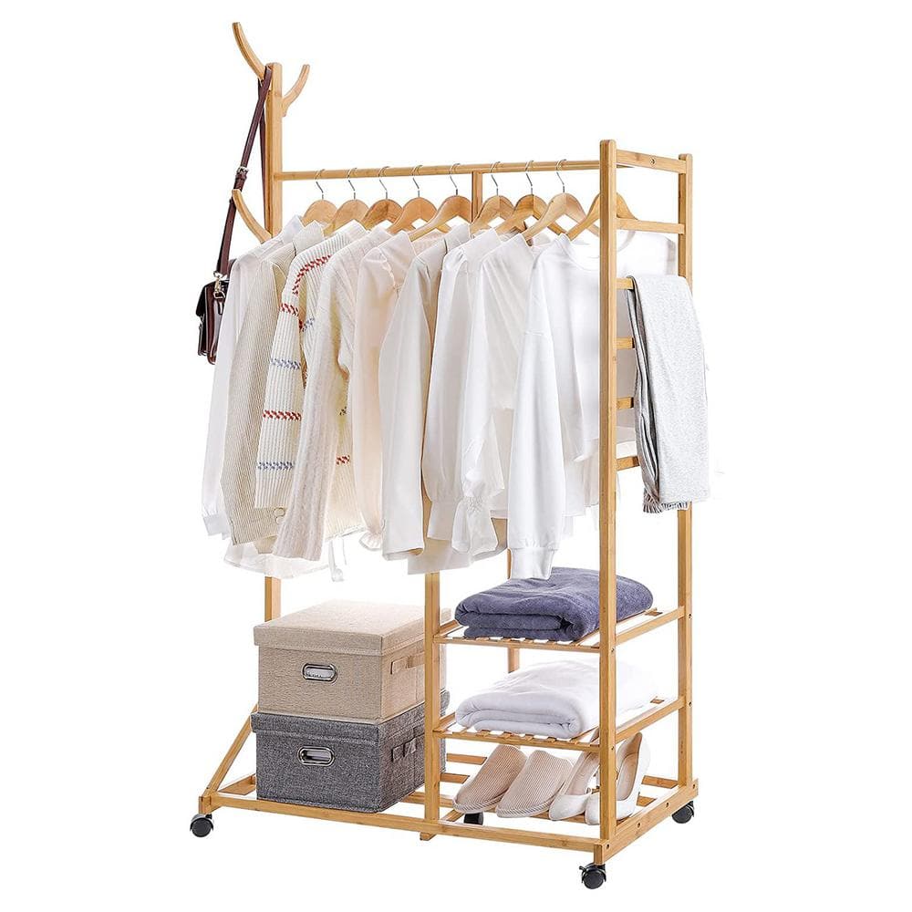 Nesting Boutique Garment Display Rack Wall Mounted Metal Gold