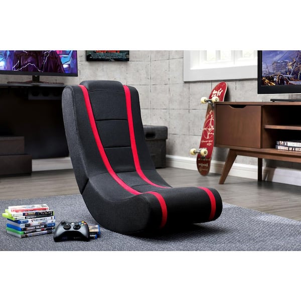 Sunjoy Nitro II 29.92 in. W Red Stripes Polyester Gaming Chair