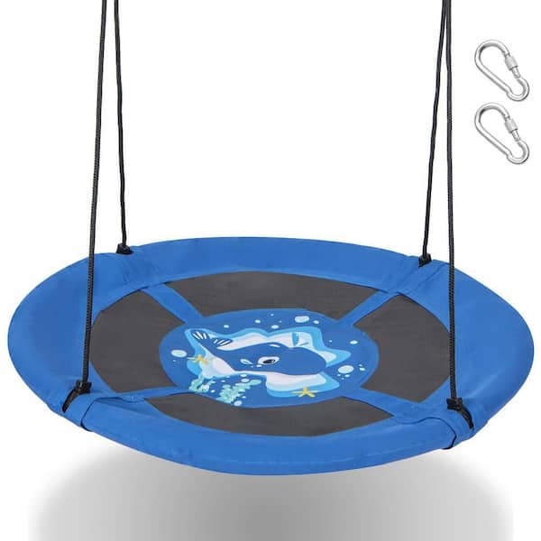 Blue Whale 40 in. Flying Saucer Tree Multi-Person Swing Indoor Outdoor Play Set Swing for Kids
