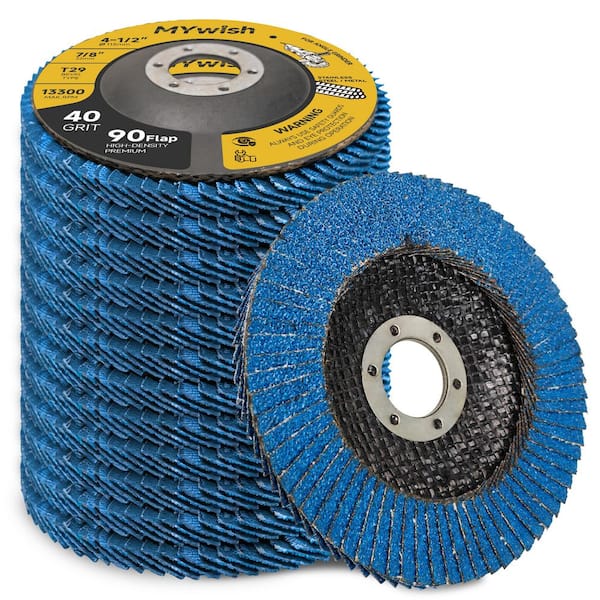 4-1/2 in. 40-Grit High-Density Jumbo Zirconia Flap Disc for Grinding and Polishing, Angle Grinder Accessory (10-Pack)