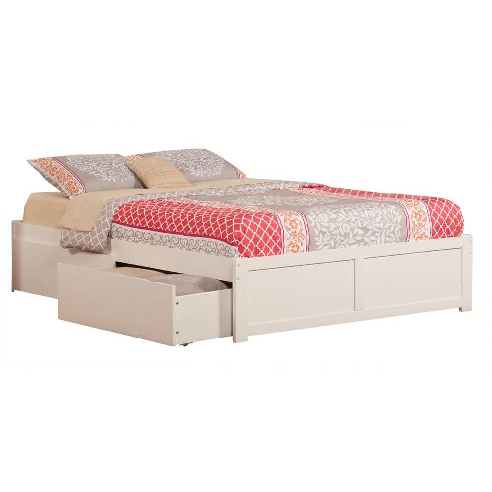 concord white full platform bed