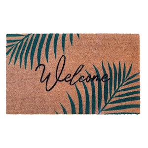 Welcome Palm Leaves Multi 30in. x 18in. Door Mat