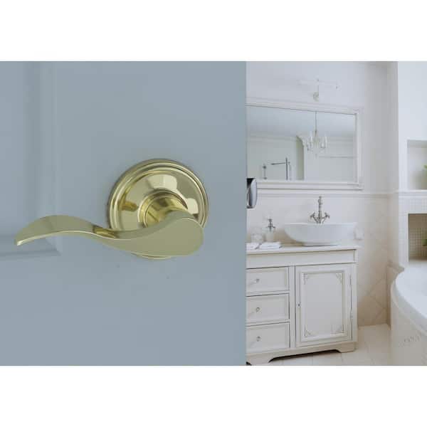 Copper Creek Waverlie Polished Brass Passage Hall/Closet Door