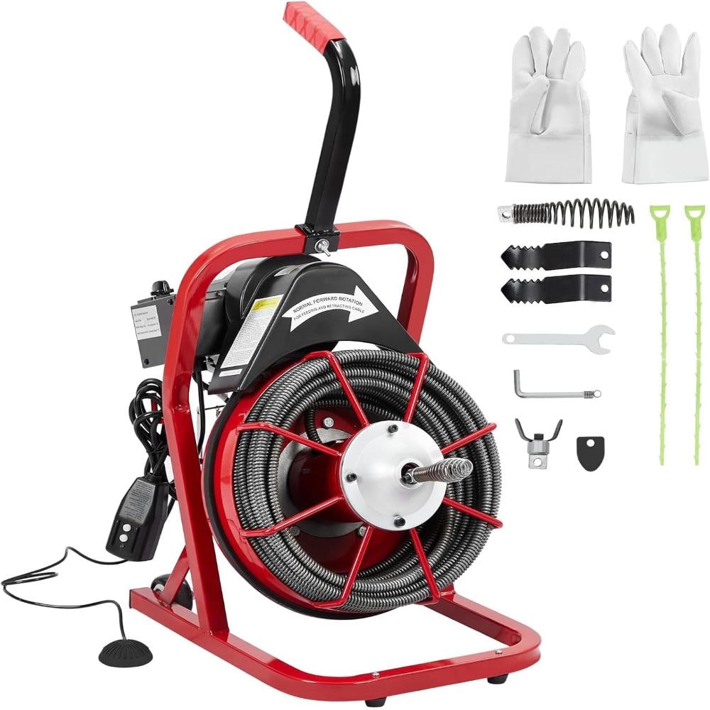 Electric Sewer Snake, Drain Cleaner Machine, 75 ft x 3/8 inch Semi-Auto Drain Snake price history on PriceWatchPro