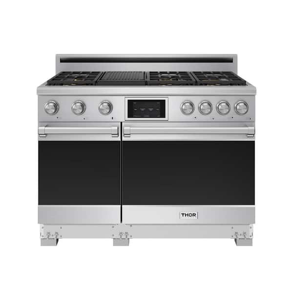 電子レンジ・オーブン MRO-S8A (W) 2022 Healthy Chef Oven Range Thor Kitchen X Series 48 in. 7 Burners Freestanding Double Oven