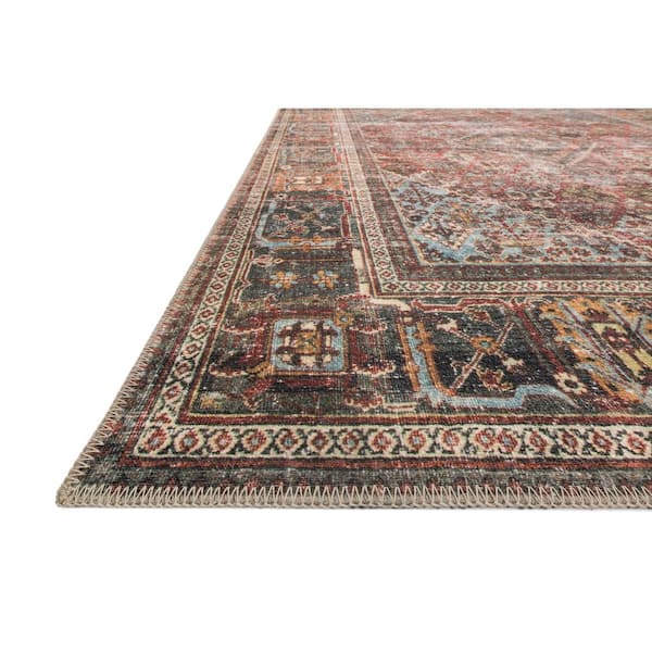 Loren Brick/Midnight 5 ft. x 7 ft. 6 in. Distressed Bohemian Printed Area Rug