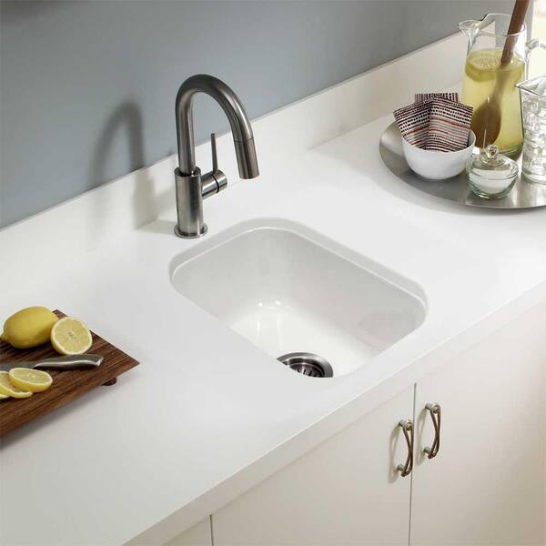 Platus Undermount Fireclay 13 in. Single Bowl Bar Sink in White with Rectangular Basin Platus Undermount Fireclay 13 in. Single Bowl Bar Sink in White with Rectangular Basin