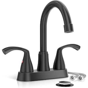 Matte Black 4 Inch 2 or 3 Hole Brushed Nickel Bathroom Sink Faucet RV Swivel 2 Handle Centerset Bath Vanity Faucet