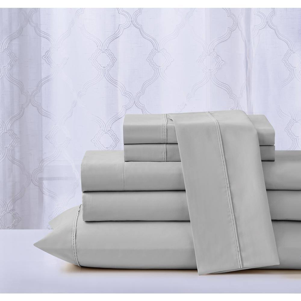 Light Grey Ultra Soft Microfiber King Sheet Set with CoolMax