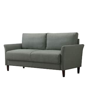 71 in. Round Arm 3-Seater Sofa in Green Stone