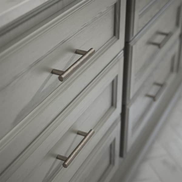 Solid Bar 3-3/4 in. (96 mm) Modern Heirloom Silver Cabinet Drawer Bar Pull