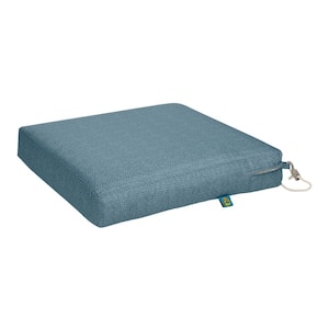 Duck Covers Weekend 19 in. W x 19 in. D x 3 in. Thick Square Outdoor Dining Seat Cushion in Blue Shadow