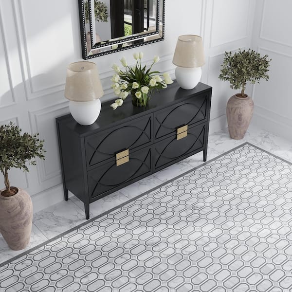 Serena 12 in. x 14 in. Polished White Gray Calacatta, Thasso, Lagos Mosaic Wall and Floor Tile (5.65 sq ft/case)-5 Pack