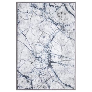Eden Collection Marble Ivory 2 ft. x 3 ft. Machine Washable Abstract Indoor Area Rug