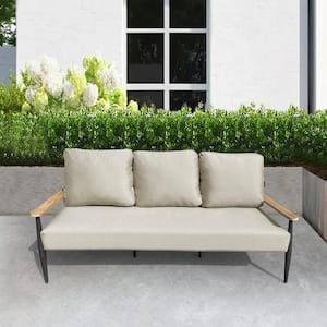 Manbo Wicker Aluminum Outdoor Sofa Couch with Acrylic Cast Ash Cushions