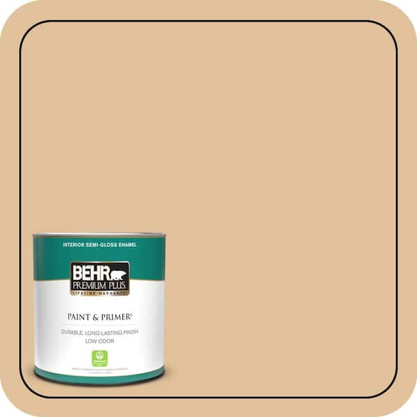 BEHR PREMIUM PLUS 1 qt. #300E-3 Clair De Lune Semi-Gloss Enamel Low Odor Interior Paint & Primer