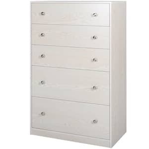 Oversized 5-Drawer Off-White Chest of Drawers Dresser with 2-Large Drawers 47.6 in. H x 31.5 in. W x 15.7 in. L