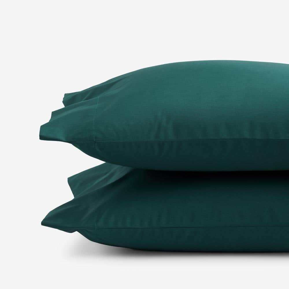 Company Cotton Hunter Green Cotton Percale King Pillowcase (Set of 2) -  The Company Store, 50652C-K-HNTRG