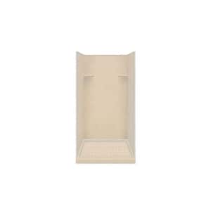 36 in. L x 36 in. W x 96 in. H 3-Piece Solid Surface Alcove Shower Kit with Shower Wall and Shower Pan in Matrix Khaki