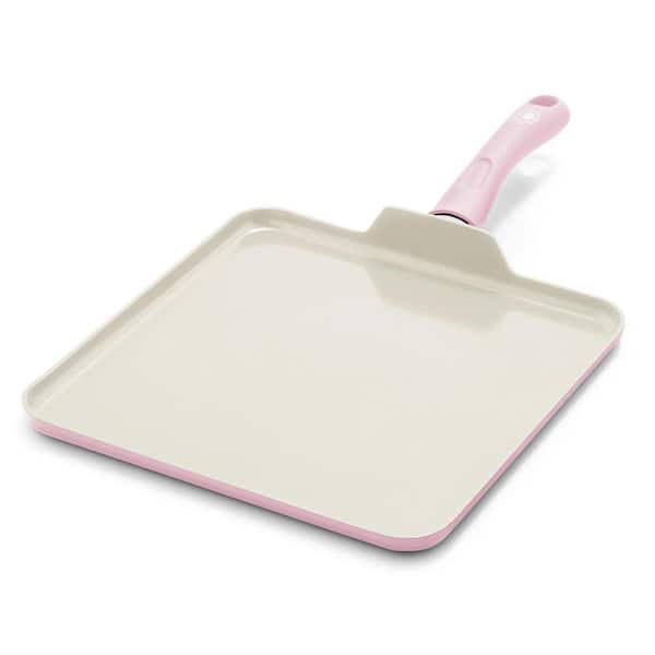 Soft Grip 11 in. Soft Pink Healthy Ceramic Nonstick Griddle Pan