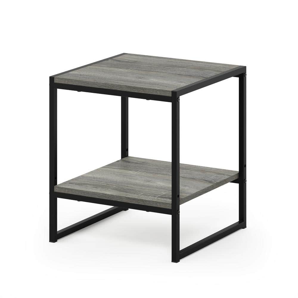 Columbia Walnut Modern Metal-Frame 2-Tier End Table