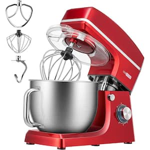 7.5 qt. 6-Speed Red Tilt-Head Electric Stand Mixer with Accessories and ETL Listed