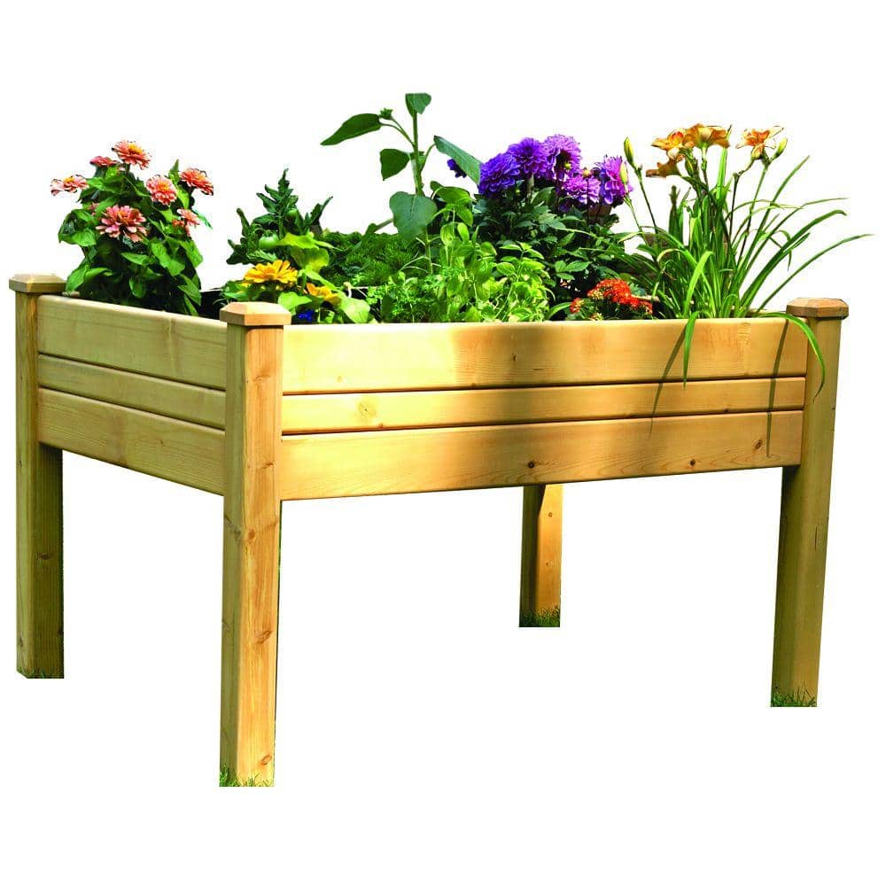 Natural Cedar Raised Garden Beds with Trim Pack - 2'W x 9'L x 33H