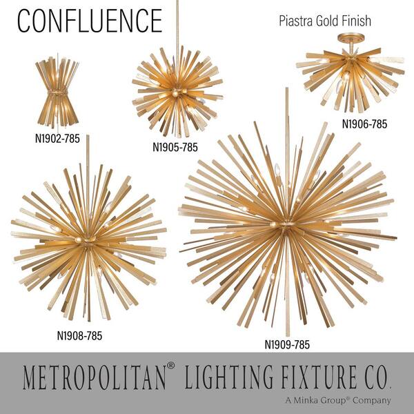 Metropolitan Confluence 20 in. 6-Light Piastra White Sputnik