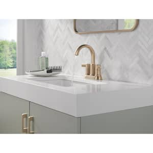 Albion 4 in. Centerset 2-Handle Bathroom Faucet with Drain Kit Included in Champagne Bronze Gold