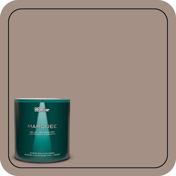 BEHR MARQUEE 1 qt. #MQ2-33 Parisian Cafe One-Coat Hide Semi-Gloss Enamel Interior Paint & Primer