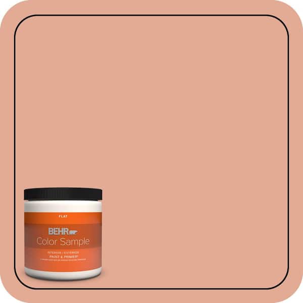 BEHR PREMIUM PLUS 8 oz. #M190-4 California Coral Flat Interior/Exterior Paint & Primer Color Sample