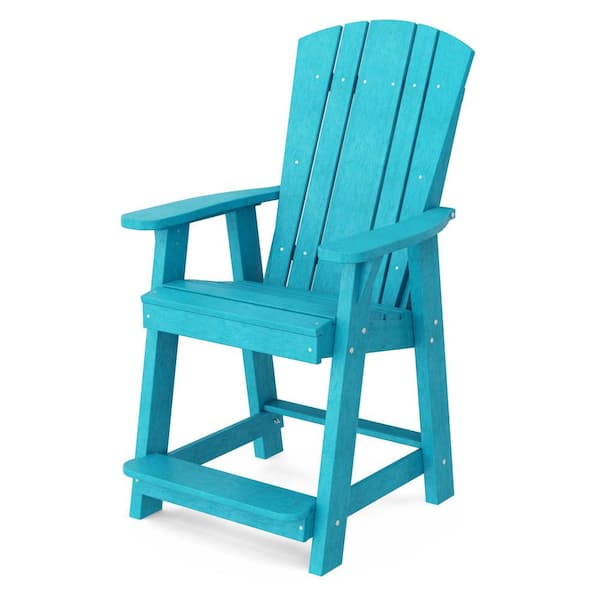 Wildridge Heritage Aruba Blue Plastic Outdoor Balcony Chair
